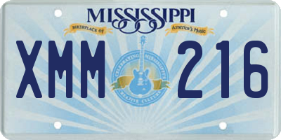 MS license plate XMM216