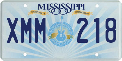 MS license plate XMM218