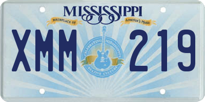 MS license plate XMM219
