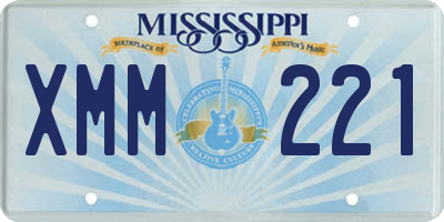 MS license plate XMM221
