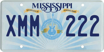 MS license plate XMM222
