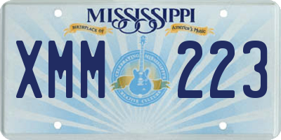 MS license plate XMM223