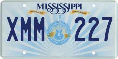 MS license plate XMM227