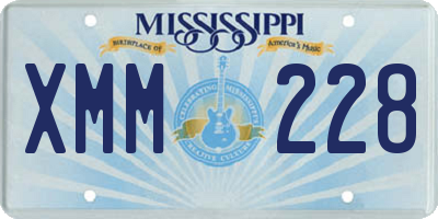 MS license plate XMM228