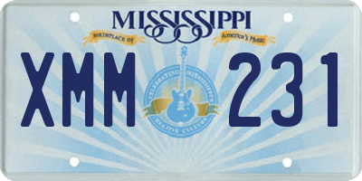 MS license plate XMM231