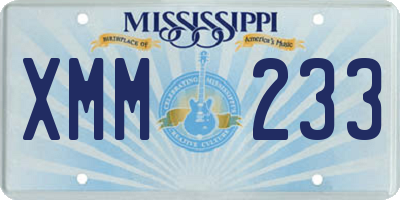 MS license plate XMM233
