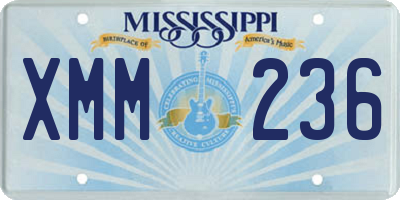 MS license plate XMM236