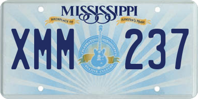 MS license plate XMM237