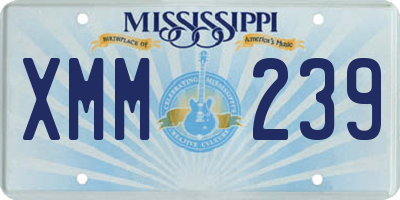 MS license plate XMM239