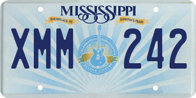 MS license plate XMM242