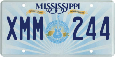 MS license plate XMM244