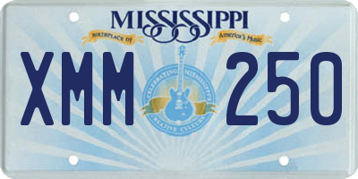 MS license plate XMM250