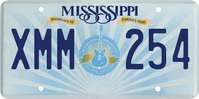 MS license plate XMM254