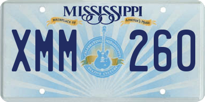 MS license plate XMM260
