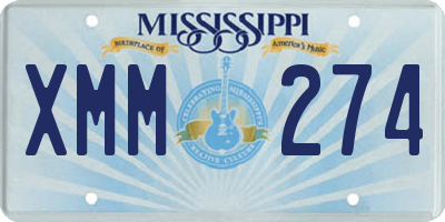 MS license plate XMM274