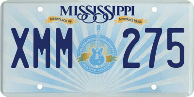 MS license plate XMM275