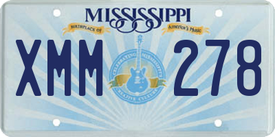 MS license plate XMM278