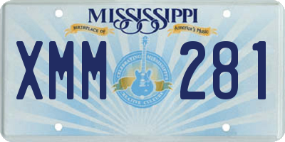 MS license plate XMM281
