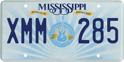 MS license plate XMM285