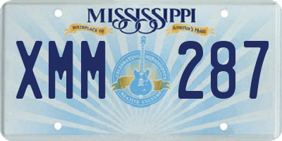 MS license plate XMM287