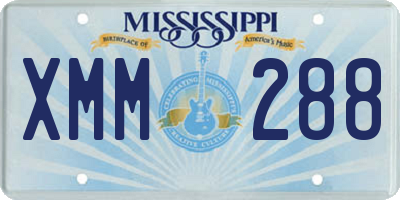 MS license plate XMM288