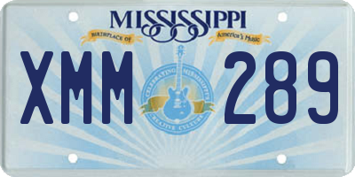 MS license plate XMM289