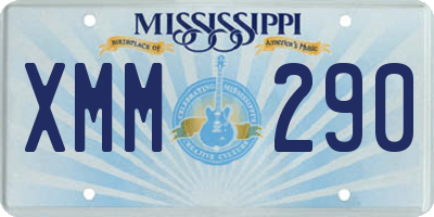 MS license plate XMM290