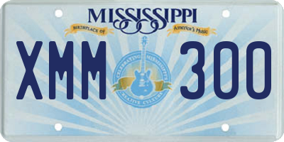 MS license plate XMM300