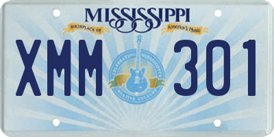MS license plate XMM301