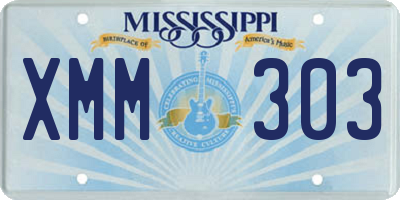MS license plate XMM303