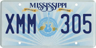 MS license plate XMM305