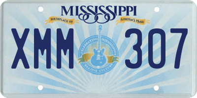 MS license plate XMM307