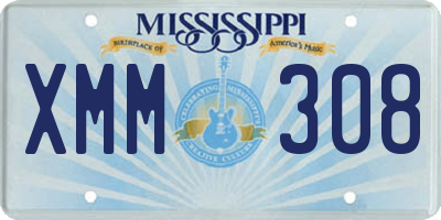 MS license plate XMM308