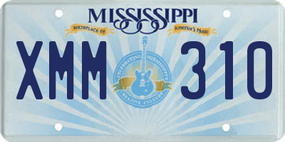 MS license plate XMM310