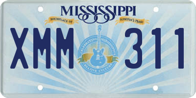 MS license plate XMM311