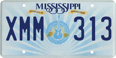 MS license plate XMM313
