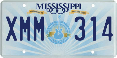 MS license plate XMM314