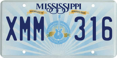 MS license plate XMM316