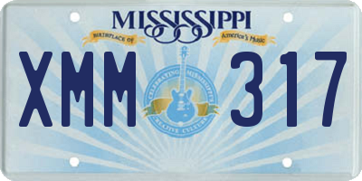 MS license plate XMM317