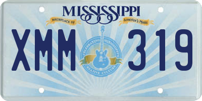 MS license plate XMM319