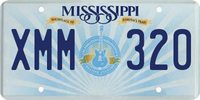 MS license plate XMM320