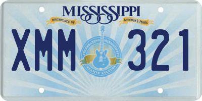 MS license plate XMM321