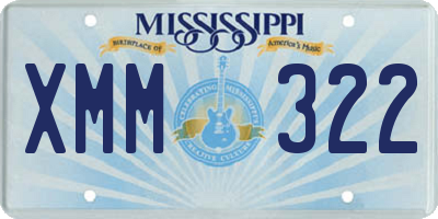 MS license plate XMM322