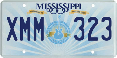 MS license plate XMM323