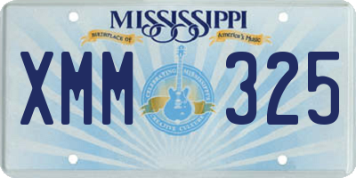 MS license plate XMM325
