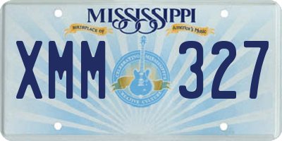 MS license plate XMM327