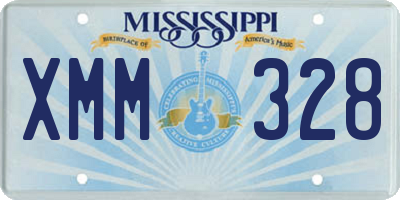 MS license plate XMM328