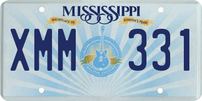 MS license plate XMM331