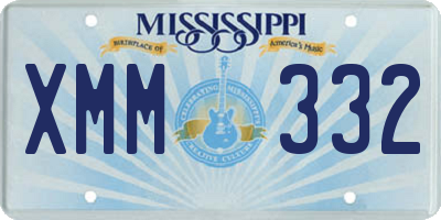 MS license plate XMM332