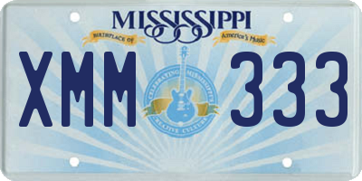 MS license plate XMM333